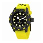 Nautica NSR 100 Flag Black Dial Yellow Silicone Mens Watch NAI10078G