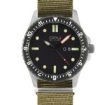 German Military Titanium Watch. GPW Big Date. 200M W/R. Sapphire Crystal. Olive Nylon Strap.
