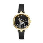 kate spade new york Black Leather Strap Goldtone Watch