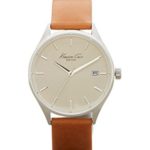 Kenneth Cole New York Men’s ‘Classic’ Quartz Stainless Steel and Brown Leather Dress Watch (Model: 10029307)