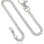 Charles-Hubert, Paris 3548-W Stainless Steel Pocket Watch Chain