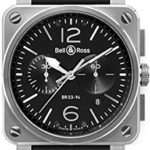 Bell & Ross Men’s BR03-94-STEEL Aviation Black Rubber Strap Watch