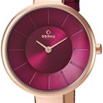 Obaku Women’s Quartz Stainless Steel and Leather Dress Watch, Color:Purple (Model: V149LXVQRD)