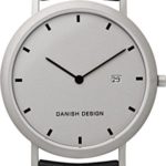 Danish Design IQ19Q881 Titanium Case Black Leather Band Gray Dial Men’s Watch