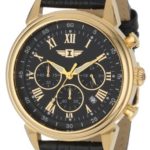 Invicta Men’s 90242-003 Invicta I 18k Gold-Plated Stainless Steel Watch with Black Leather Band