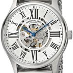 Stuhrling Original Men’s 747M.01 Atrium Elite Automatic Skeleton Stainless Steel Watch with Mesh Band