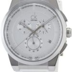 Calvin Klein Men’s ‘Dart’ Swiss Quartz Stainless Steel and Rubber Casual Watch, Color:White (Model: K2S371L6)