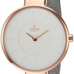 Obaku Women’s Quartz Stainless Steel Dress Watch, Color:Silver-Toned (Model: V149LXVIMC)