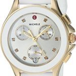 Michele Womens 34.5mm, Cape Chrono Gold/White