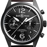 Bell & Ross Men’s BR126-ORIGINAL CARBON Vintage Black Dial and Brown Strap Watch