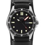 German Military Titanium Watch. GPW Big Date. Sapphire Crystal. Black German BUND Leatherstrap. 200M W/R.