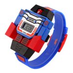 SwitchMe Boys Girls Kids Cute Digital LED Watch Detachable Robot Toy Wristwatch Blue