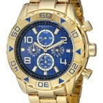 Akribos XXIV Men’s AK814YGBU Chronograph Quartz Movement Watch with Blue Dial and Yellow Gold Bracelet