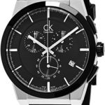Calvin Klein Men’s K2S37CD1 Black Dial Black Rubber Swiss Chronograph Watch