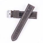Hadley Roma MS854 20mm Grey Oil Tan Distressed Leather Stitched Men’s Watch Band