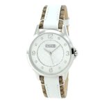 Coach Womens Classic 14501619 Signature Strap White Dial Watch