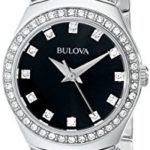 Bulova Women’s Crystal Watch with Black Dial