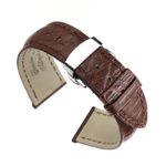 21mm Brown High-end Alligator Leather Watch Straps/Bands Replacement Deployment Double-Push Buckle for Luxury Watches