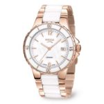 3215-03 Ladies Boccia Titanium Watch, White Ceramic & Rose Gold