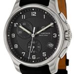 Victorinox Swiss Army Black Dial SS Leather Chrono quartz Men’s Watch 241552