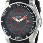 Ritmo Mundo Unisex 711/1 SS Black Apollo Sport Quartz Three Hand Oversized Index Markers Watch