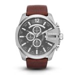 Diesel Men’s DZ4290 Mega Chief Stainless Steel Brown Leather Watch
