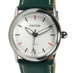 Pedre Women’s Silver-Tone Watch with Hunter Green Leather Strap # 7915SX