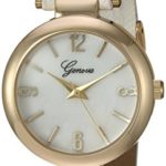 Geneva Women’s GV/1014WMWT Gold-Tone and White Strap Watch