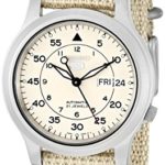 Seiko Men’s SNK803 Seiko 5 Automatic Watch with Beige Canvas Strap