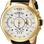 Adee Kaye Men’s ‘WHIRLLING COLLECTION’ Quartz Stainless Steel and Leather Sport Watch, Color:Yellow (Model: AKD890-MG/LBK-YL)