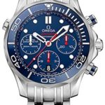 Omega Seamaster Diver Chronograph Blue Dial Steel Mens Watch 21230425003001