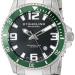 Stuhrling Original Men’s 395.33P154 Analog Aquadiver Regatta Champion Swiss Quartz Date Stainless Steel Link Bracelet Dive Watch