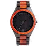 Mens Full Wooden Watch Analog Light-weight Handmade Wood Quartz Wrist Watch