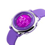 Kids Digital Watch Children Sports Outdoor Dress Watch Boy Girls Waterproof LED Alarm Wrist Watch-Purple