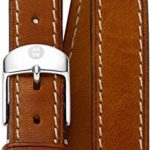 Michele Womens 16mm Saddle Calfskin Leather Double Wrap Strap