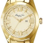 Kenneth Cole New York Women’s 10023857 Dress Sport Analog Display Japanese Quartz Gold Watch
