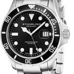 Stuhrling Original Men’s 417.02 Aquadiver Regatta Espora Analog Swiss Quartz Silver Stainless Steel Watch