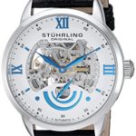 Stuhrling Original Men’s 574.01 Executive II Automatic Skeleton Watch With Black Leather Band