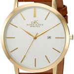 Adee Kaye Men’s Quartz Stainless Steel and Leather Casual Watch, Color:Brown (Model: AK3331-MG/SV)