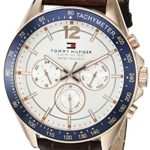 Tommy Hilfiger Men’s 1791118 Sophisticated Sport Watch with Brown Leather Band