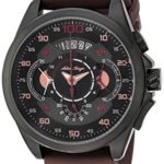 Adee Kaye Men’s ‘WHIRLLING COLLECTION’ Quartz Stainless Steel and Silicone Sport Watch, Color:Brown (Model: AKB8900-MIP/RB-BN)