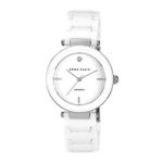 Anne Klein Women’s White Round Ceramic Diamond Watch