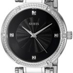 GUESS Women’s Quartz Stainless Steel Dress Watch, Color:Silver-Toned (Model: U0695L1)