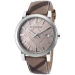 Burberry Embossed Beige Dial Stainless Steel Leather Quartz Ladies Watch BU9029