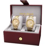 Akribos XXIV Men’s and Women’s AK888YG  Watch with Yellow Gold Dial and  Bracelet Ensemble Set