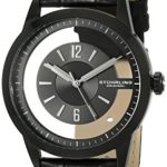 Stuhrling Original Men’s 946.03 Winchester Quartz Transparent-Dial Black Genuine Leather Strap Watch