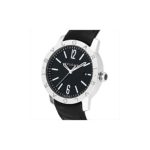 Bvlgari Bvlgari Black Dial Black Alligator Leather Strap Automatic Mens Watch 101867