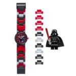 LEGO Star Wars Darth Vader Kids Buildable Watch with Link Bracelet and Mini Figure | red/black | plastic | 28mm case diameter | analog quartz | boy girl | official