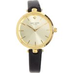 kate spade new york Goldtone Holland Black Leather Watch