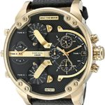 Diesel Mr. Daddy Analog Quartz  2.0 Two Hand Leather Watch